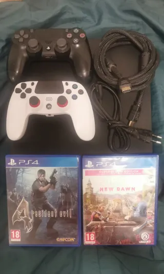 PS4 1TB Negra + 2 Mandos + Juegos