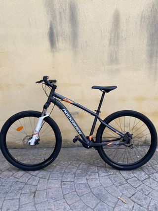 Bicicleta Rockrider ST120 Gris Naranja Talla M