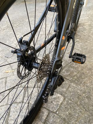Bicicleta Rockrider ST120 Gris Naranja Talla M