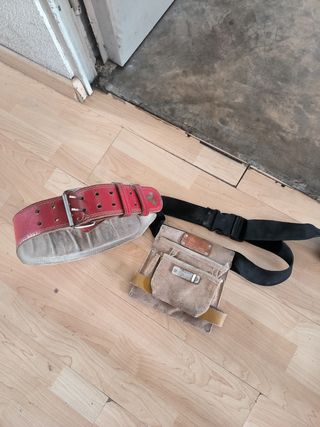 Cinturón y bolsa herramientas albañil