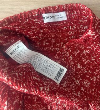 Falda Brownie Estampada Roja Talla XS