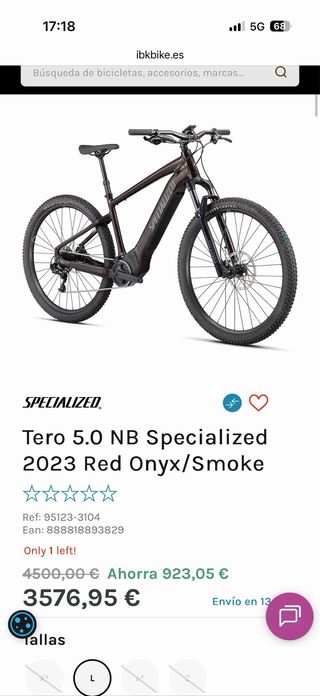 Bici Eléctrica Specialized Tero 5.0 Nb