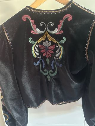 Chaqueta Terciopelo Bordada Multicolor