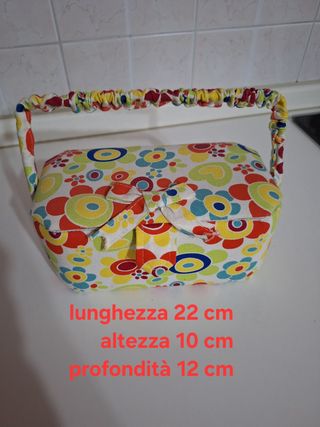 Cestino cucito a mano fantasia fiori