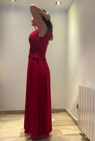 Vestido largo rojo invitada fiesta