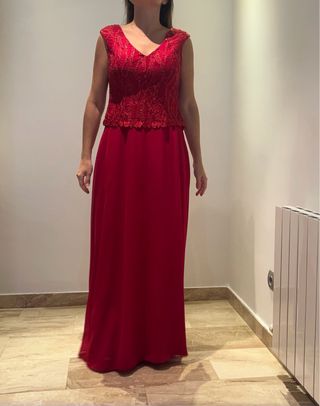 Vestido largo rojo invitada fiesta