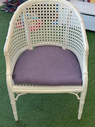 Sillón de ratán estilo Chippendale