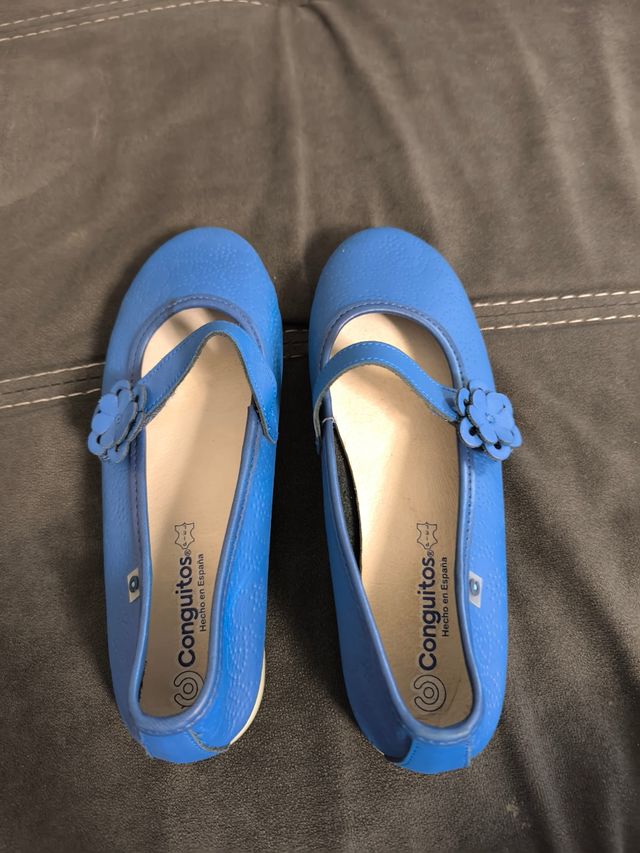 Zapatos niña Conguitos piel azul talla 34