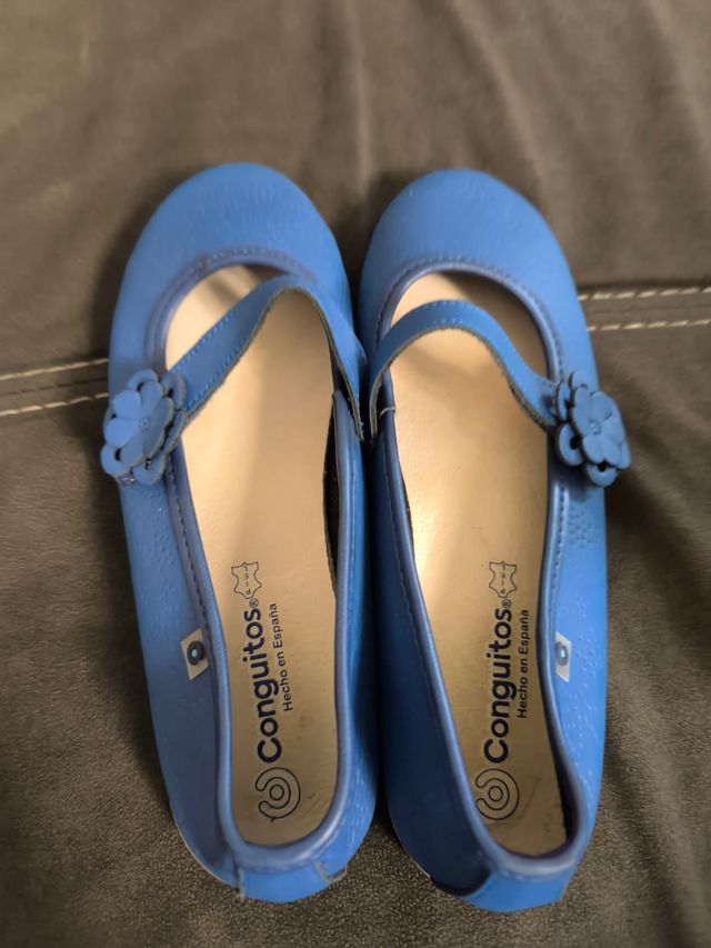 Zapatos niña Conguitos piel azul talla 34