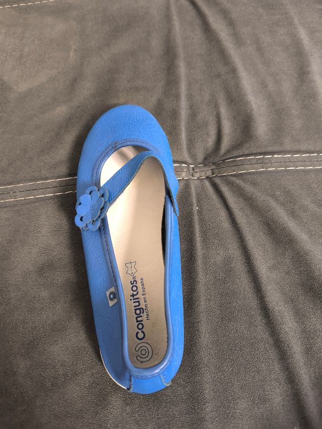 Zapatos niña Conguitos piel azul talla 34