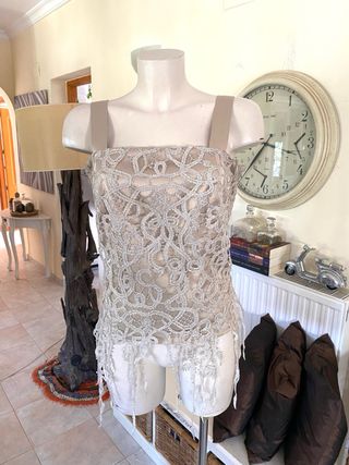 Elegante top D'orsay D'or beige/dorado T.44