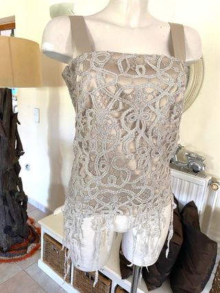 Elegante top D'orsay D'or beige/dorado T.44
