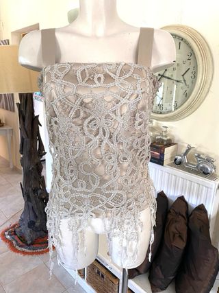 Elegante top D'orsay D'or beige/dorado T.44