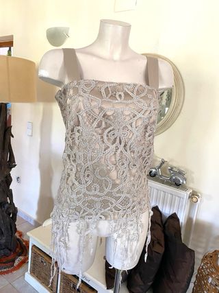 Elegante top D'orsay D'or beige/dorado T.44