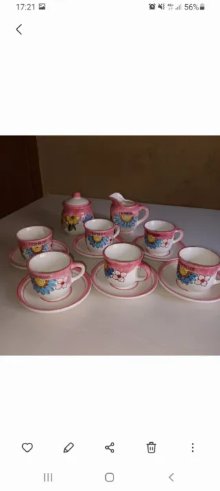 Set Tazze Caffè Ceramica Floreale