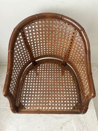 Sillón estilo Chippendale Ratán y Madera