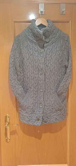 Chaqueta punto trenzado gris S muy calentita