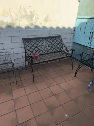 Panca da giardino in ferro battuto