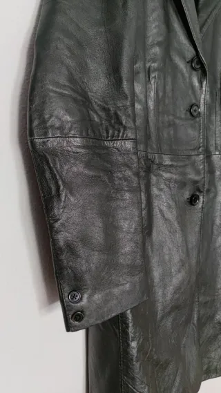 Abrigo Piel Vintage F & Co Negro