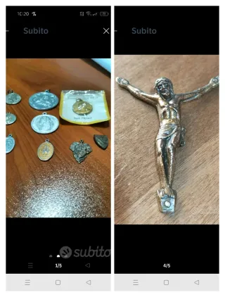 9 medagliette religiose più 1 crocifisso vintage.