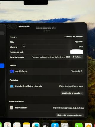 MacBook Air 13 M2 256GB Plata