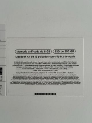 MacBook Air 13 M2 256GB Plata