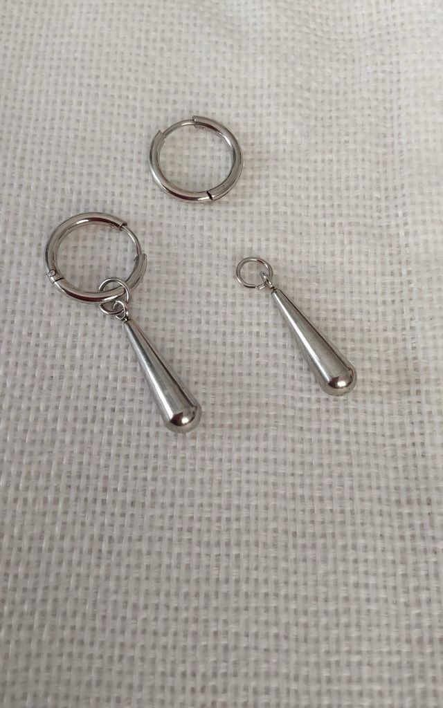 Pendientes aro con colgante lágrima