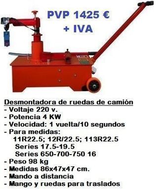 NUEVA: Desmontadora de ruedas de camión eléctrica