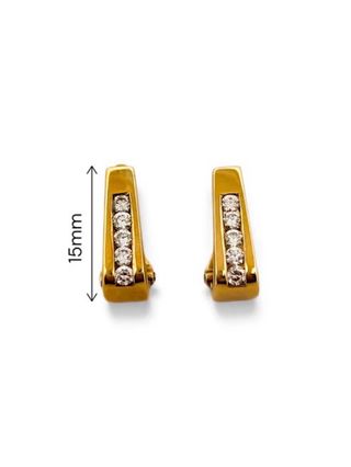 Pendientes Oro Amarillo 18kt 5 Diamantes 
