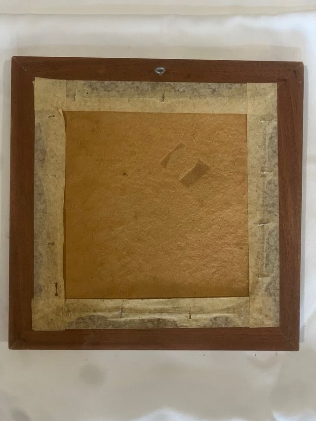 Pareja de cuadros náuticos pintados sobre piedra