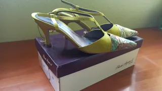 Zapatos Tacón Verde Multicolor