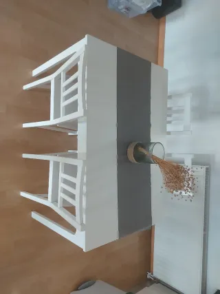 Mesa comedor extensible madera blanca