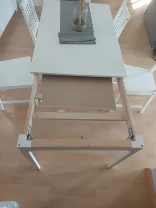 Mesa comedor extensible madera blanca