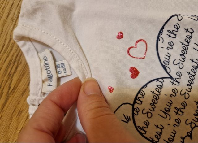 Maglietta orsetto con cuore Fagottino taglia 12-18