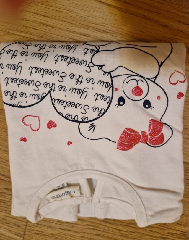 Maglietta orsetto con cuore Fagottino taglia 12-18