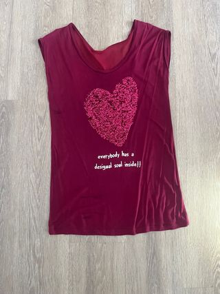 Camiseta Desigual Corazón Lentejuelas 