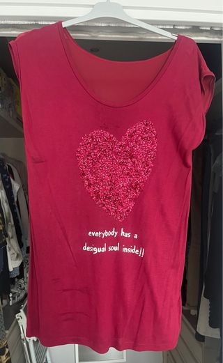 Camiseta Desigual Corazón Lentejuelas 