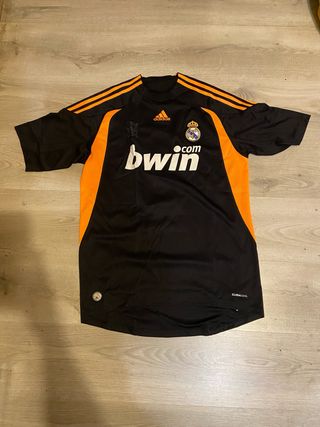 Camiseta Real Madrid Adidas Retro Negra Naranja