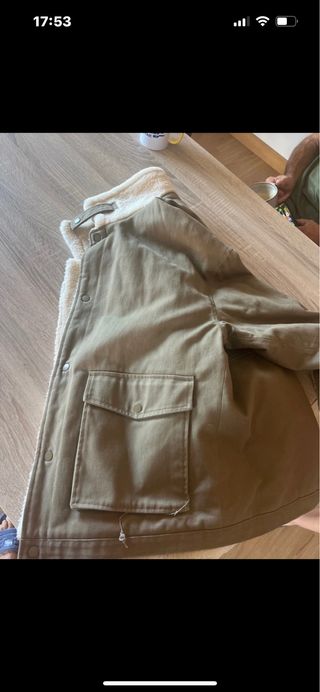 Chaqueta Zara verde forrada