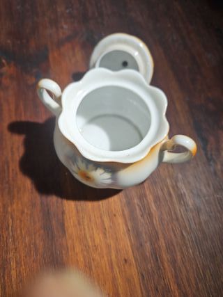 Azucarero antiguo floral, más de 80 años