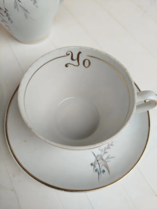 Juego de café antiguo de 5 piezas