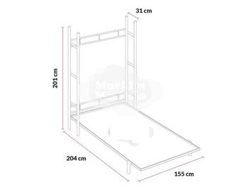 Cama Abatible Vertical 135x190 NYC