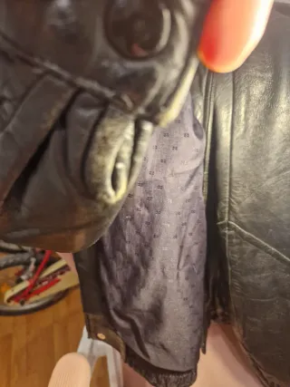 Cazadora Cuero Vintage Negra 