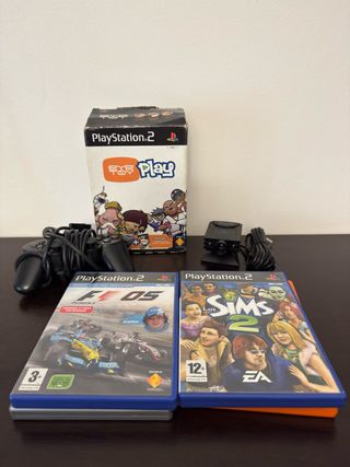4 Juegos PS2+ pack de cámara con juego incluido