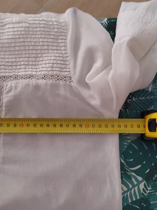 Camisa blanca con encaje mujer