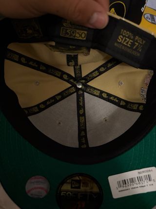 Gorra New Era Beige y Azul Rayas