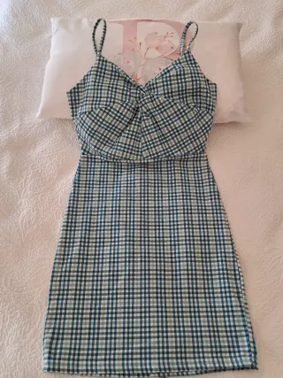 Vestido Pin-Up Picnic Y2k Cuadros Verde