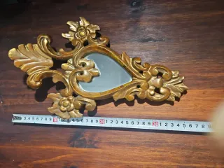 Espejo antiguo corazón dorado