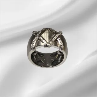 Anillo Oro Blanco y Diamantes