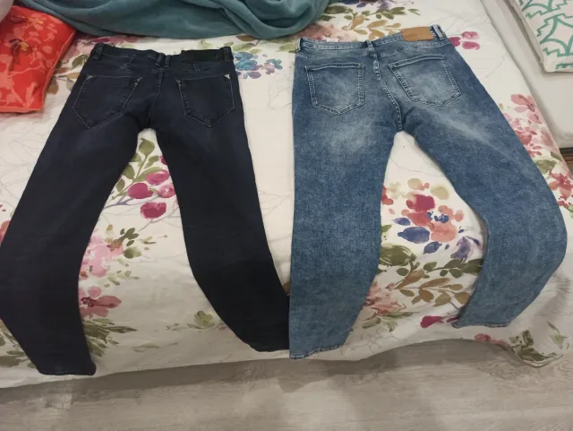 2 Pantalones Vaqueros (Negro y Azul)